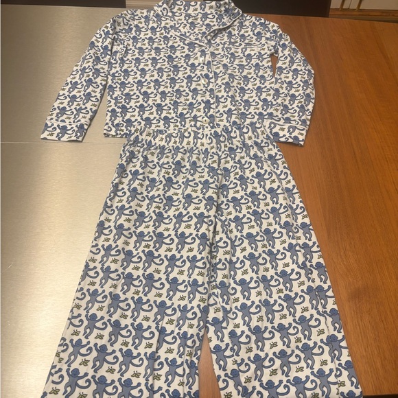 Roller Rabbit Blue and White Monkey Pajama Set - Picture 1 of 5